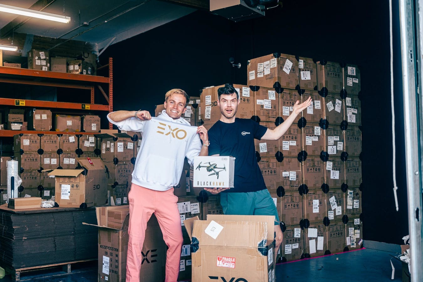 Exo Drones founder Charlie Cannon transferring his inventory to OpenStore's Merchant & Acquisitions Lead Brian Quimby post acquisition 